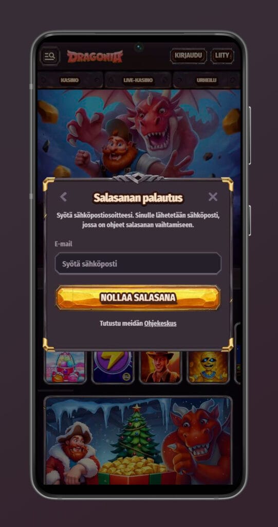 Unohditko salasanasi dragonia casinossa