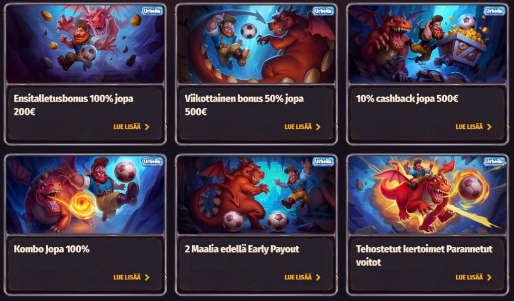 Urheilubonukset Dragonia Casinolla